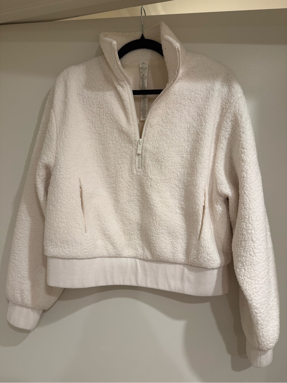 ALO yoga ivory Sherpa Half-Zip Jacket
